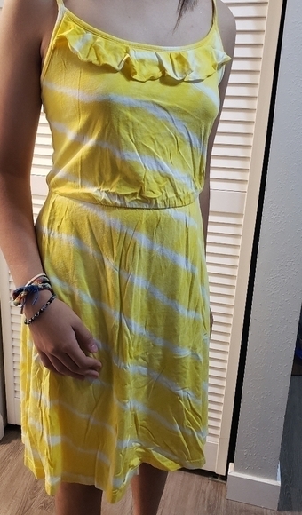 LOFT Dress, Colors yellow and white, Size XS. - Picture 7 of 7